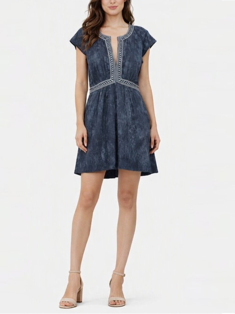 Super Natural by Secret Mission Mirelle Embroidered Cap-Sleeve Mini Dress